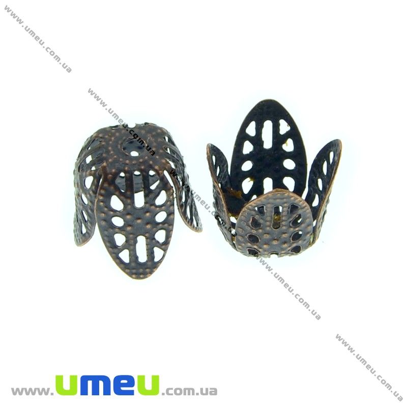 Колпачки металлические ажурные, 11х10 мм, Медь (OBN-011113)