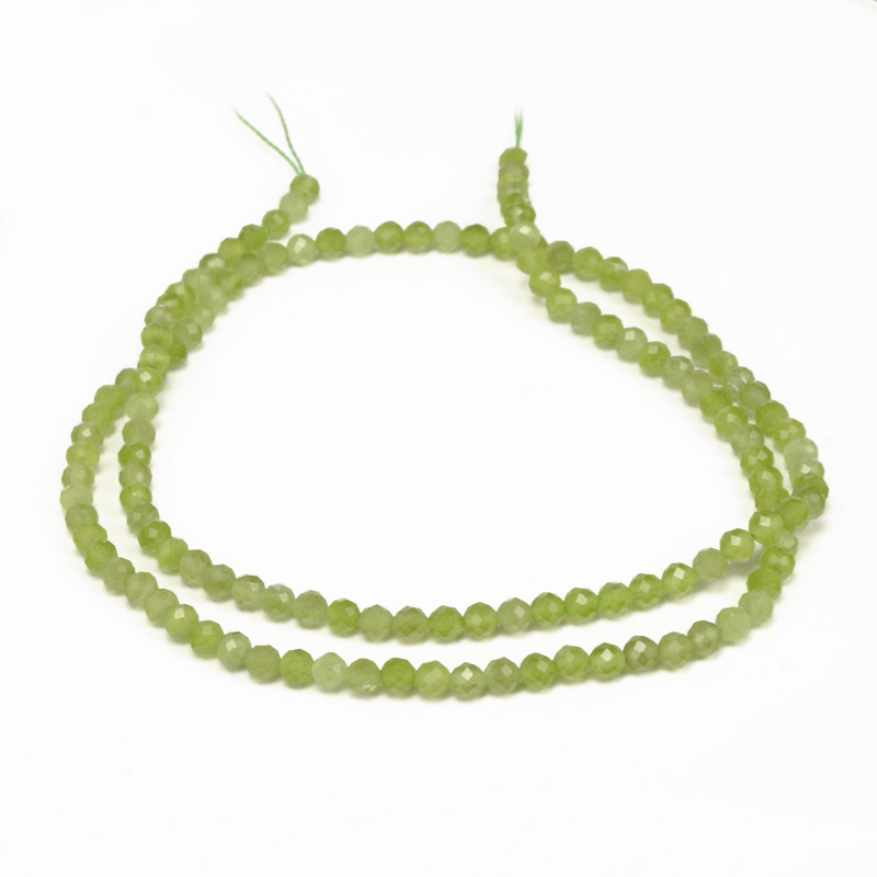 Намистини Котяче око, Синт. камінь, 3 мм, Оливкові, Круглі грановані (BUS-054298)