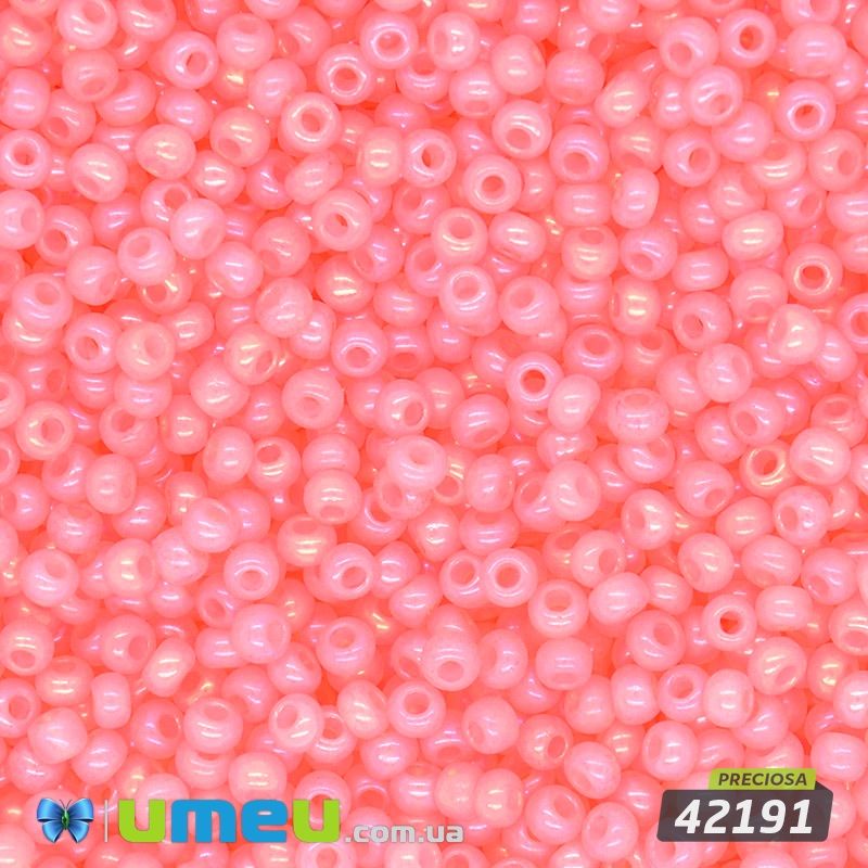 Бісер чеський №784/42191, Рожевий райдужний, 10/0 (BIS-043891)
