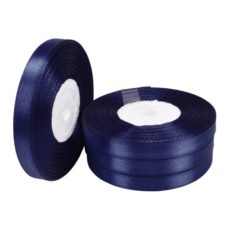 Атласна стрічка, 10 мм, Синя темна (LEN-056740)