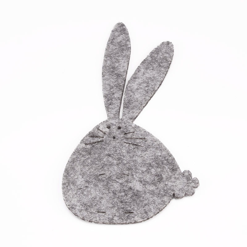 Декоративное изделие из фетра Кролик Тучка, 13,5х7 см, Серый (FLT-056549)