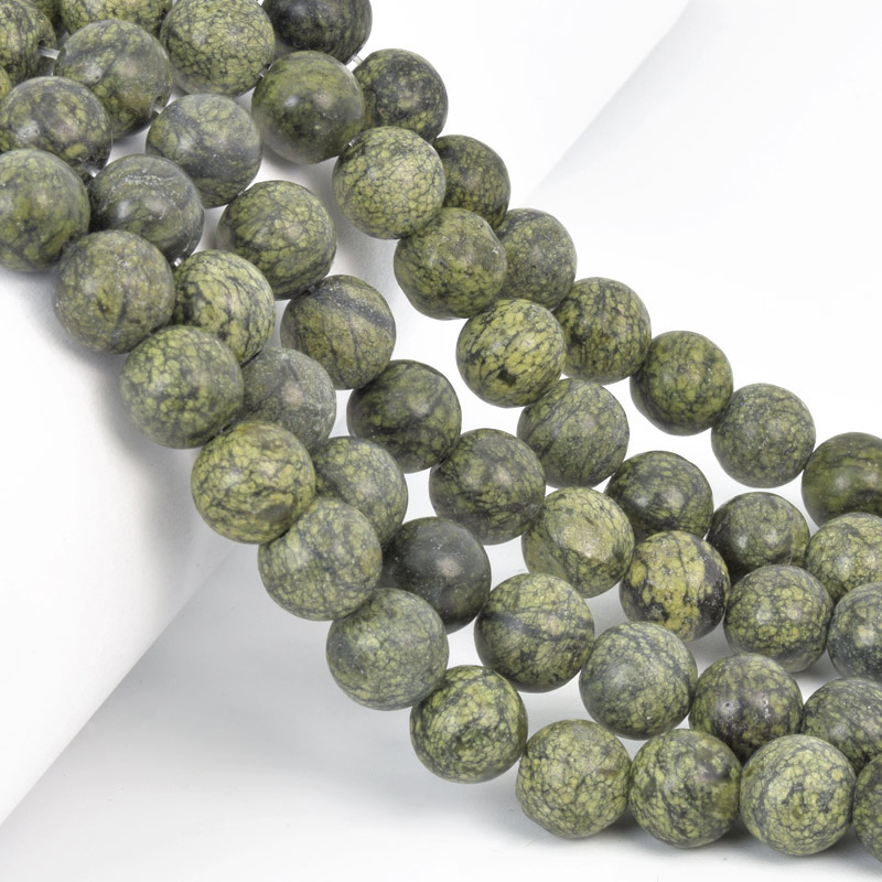 Бусины Серпентин, Натур. камень, 11 мм, Круглые (BUS-057997)