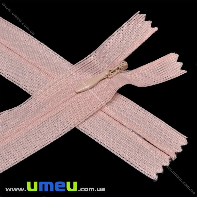 Блискавка (змійка) потайна нероз'ємна, 35 см, Тип 3, Рожева (ZIP-015973)