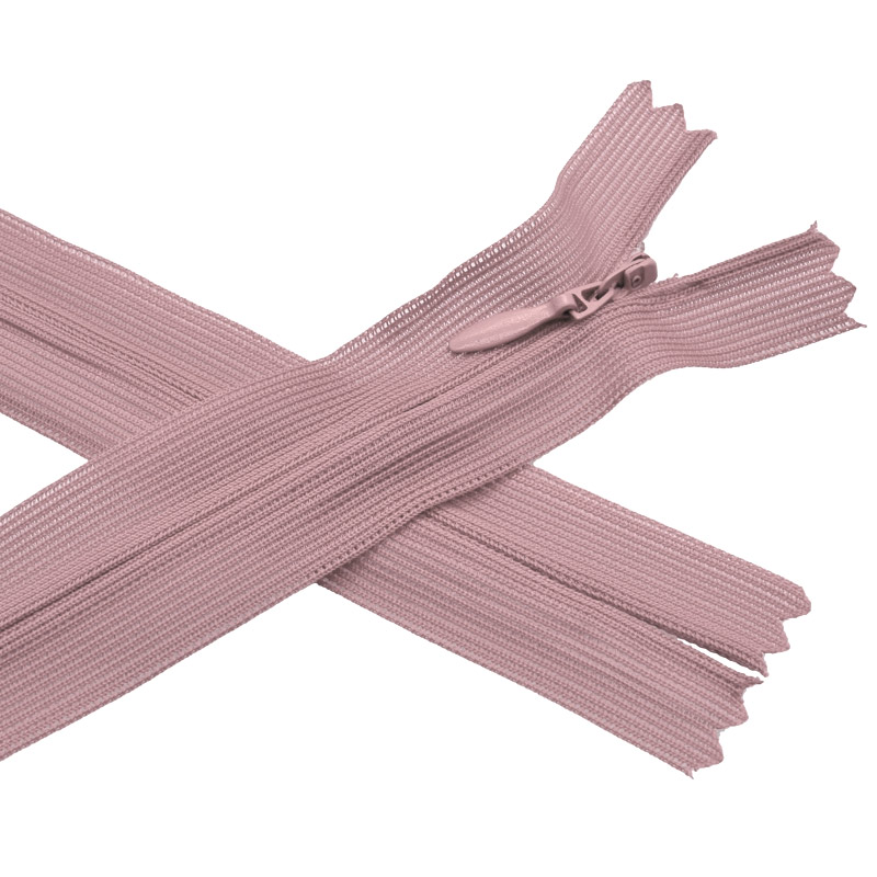 Блискавка потайна нероз'ємна, 50 см, Тип 3, Пудрова (ZIP-060434)