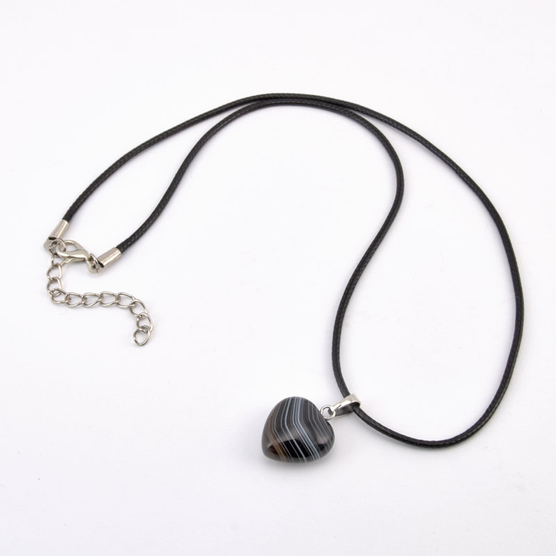 Підвіска на шнурку, Натур. камінь Агат чорний (POD-058267)