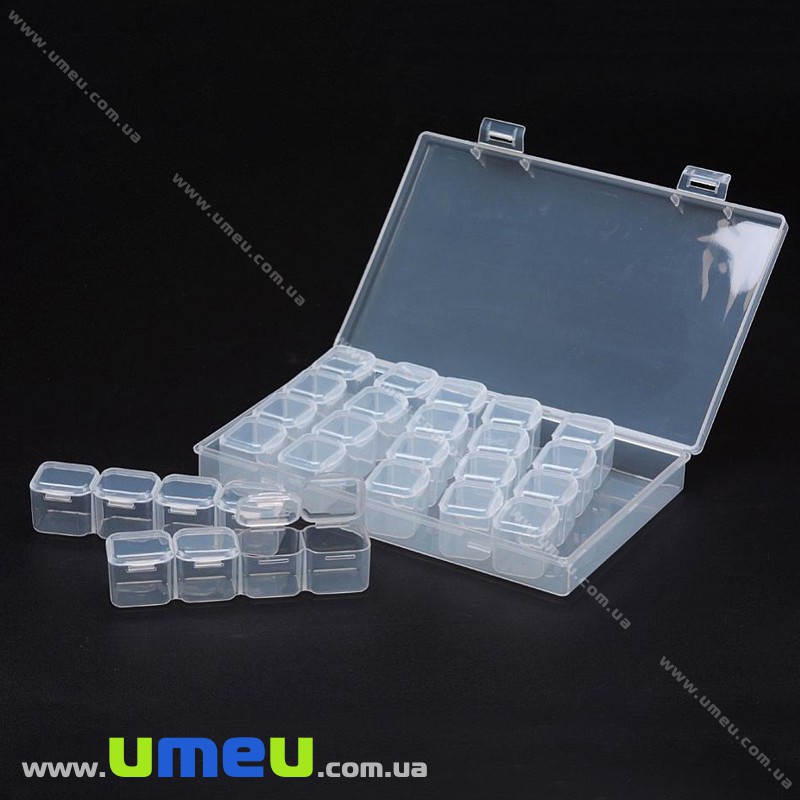 Органайзер для зберігання бісеру на 28 осередків, 17,5х10,5х2,5 cм (INS-024877)