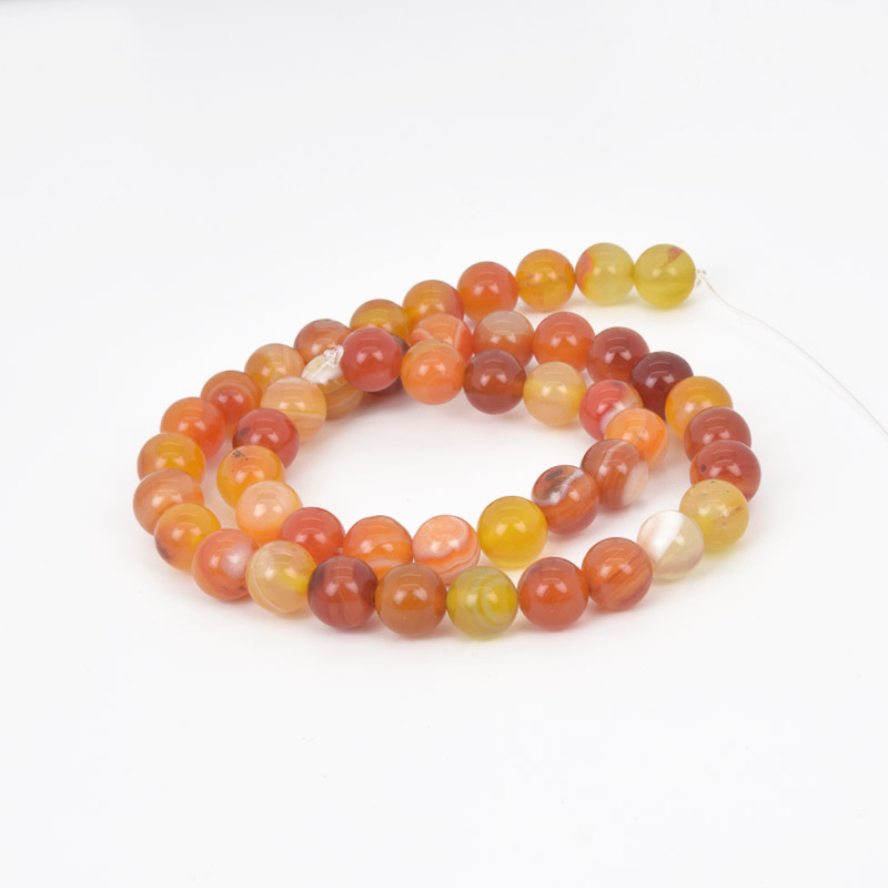 Намистини Агат червоний, Натур. камінь, 8 мм, Круглі (BUS-058070)