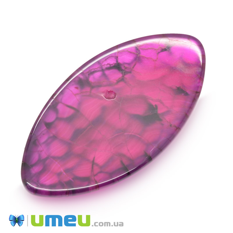 Кабошон нат. камень Агат Бразильский малиновый, Лодочка, 39,7х19,6 мм (KAB-042787)