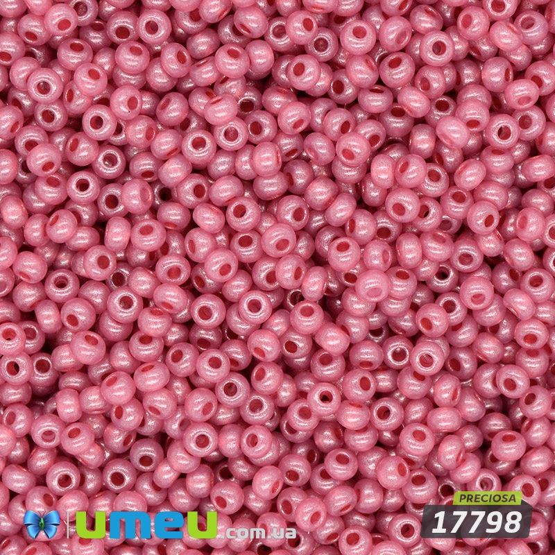 Бісер чеський №821/17798, Малиновий темний, Перламутровий, 10/0 (BIS-043939)