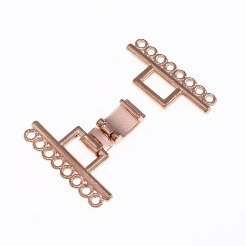 Застібка на 8 ниток, 24х25 мм, Рожеве золото (ZAM-055685)