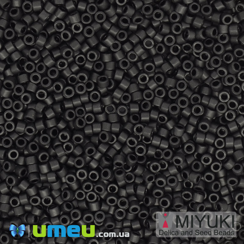 Бісер японський Miyuki Delica 11/0 DB310, Чорний матовий (BIS-039786)