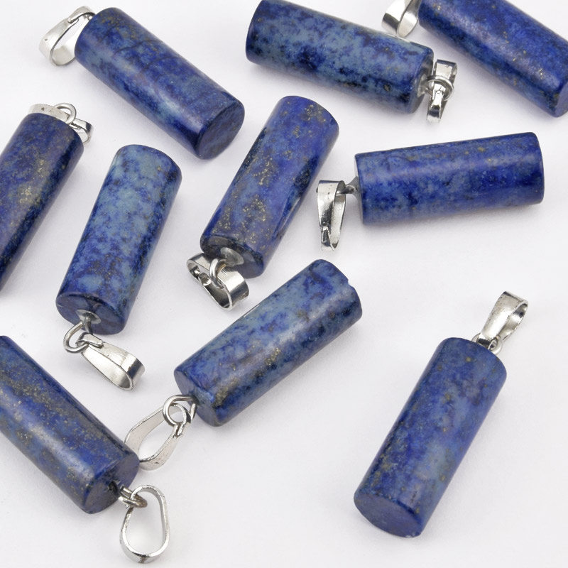 Подвеска Цилиндр, Натур. камень Ляпис Лазурит, 26х8 мм (POD-058609)