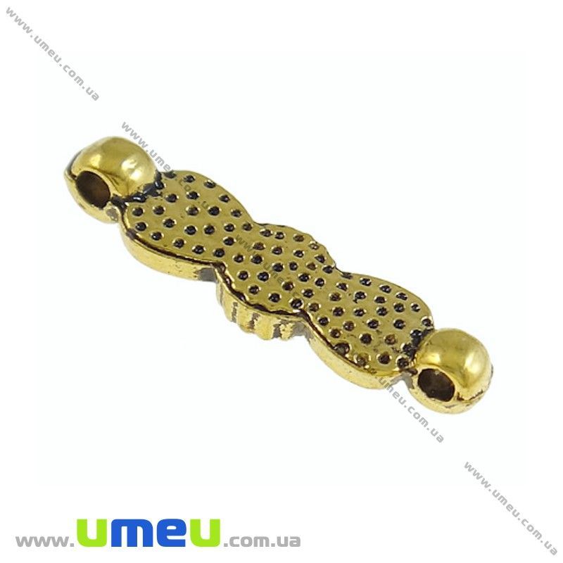 Коннектор металлический, 21х6 мм, Античное золото (KON-020277)