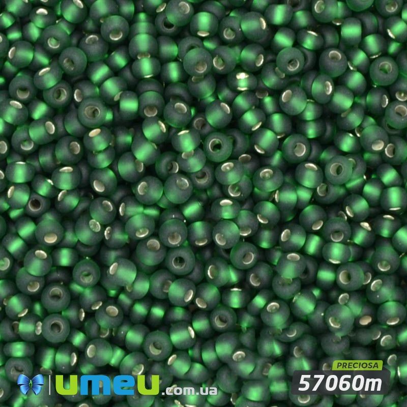 Бісер чеський №322m/57060m, Зелений насичений, Блискучий матовий, 10/0 (BIS-019614)