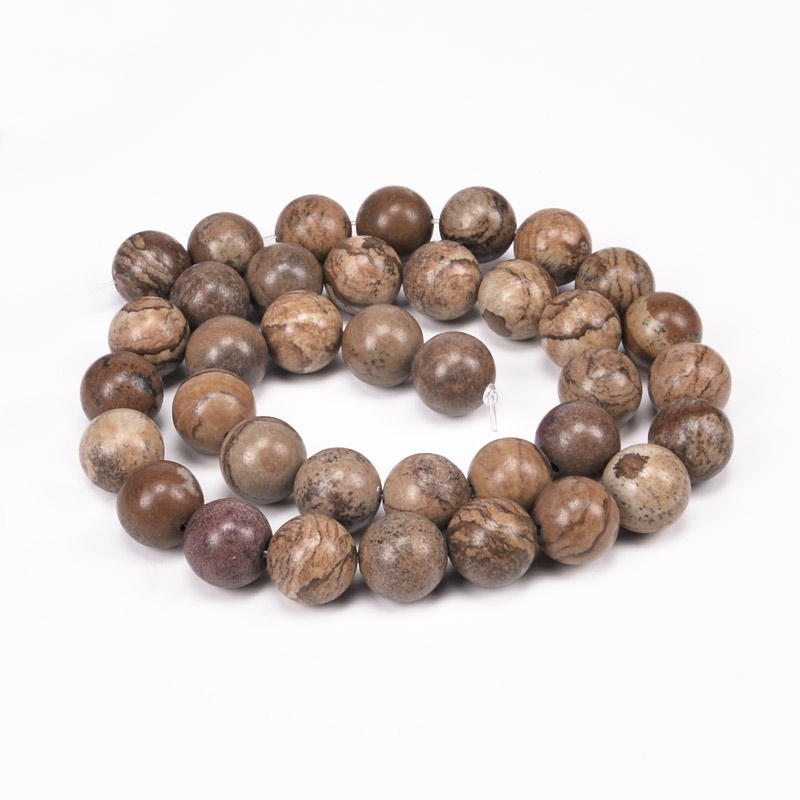 Намистини Яшма пейзажна, Натур. камінь, 10 мм, Круглі (BUS-051637)