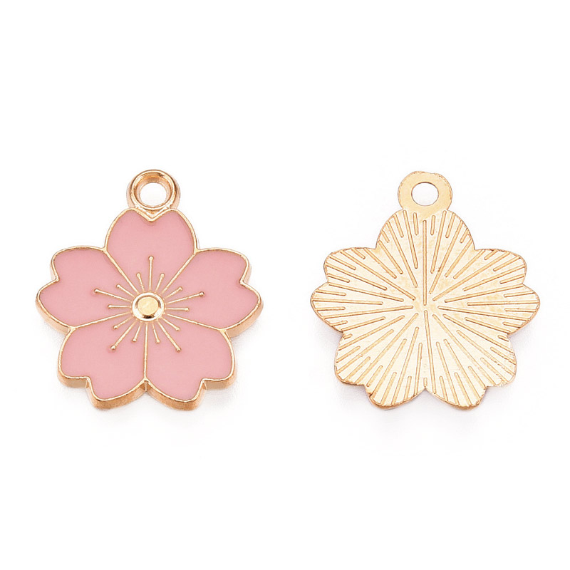Підвіска метал. Квітка рожева, 20,5х17,5 мм, Золото (POD-053828)