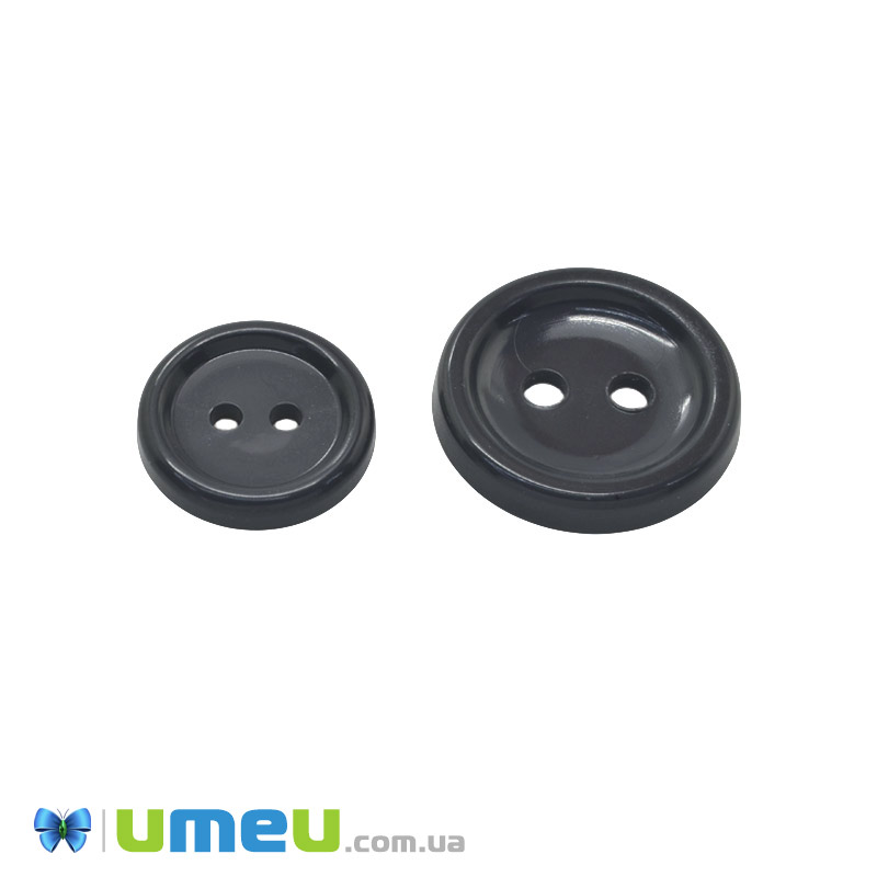 Пуговица пластиковая Круглая, 15 мм, Серая темная (PUG-047970)