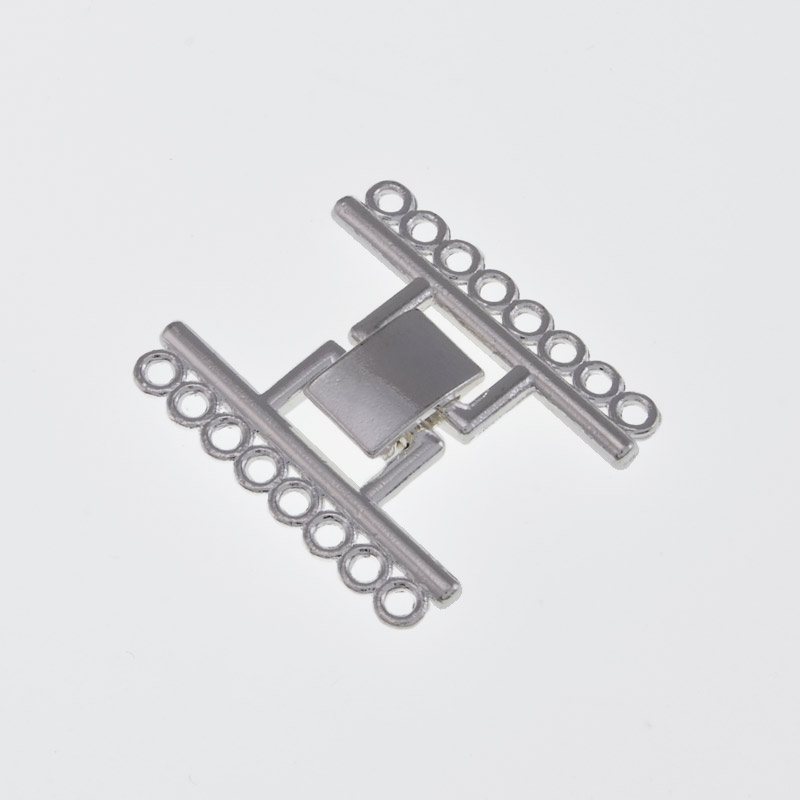 Застібка на 8 ниток, 24х25 мм, Світле срібло (ZAM-055683)