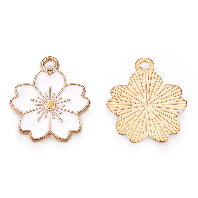 Підвіска метал. Квітка біла, 20,5х17,5 мм, Золото (POD-043212)