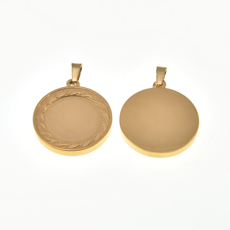 Основа круглая из нерж. стали, 24,5х21,5 мм, 15 мм, Золото (STL-059501)