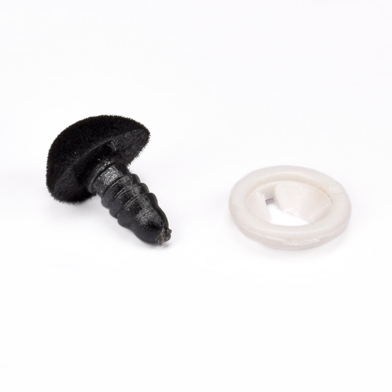 Носик оксамитовий зі штифтом (з заглушкою), 15х11,5 мм, Чорний (DIF-056618)