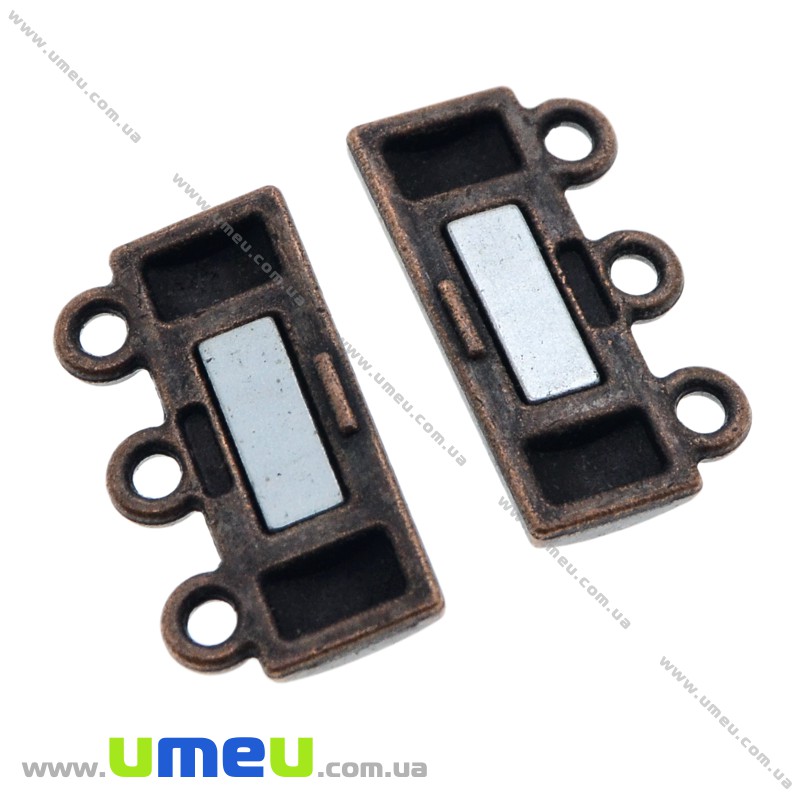 Замок магнітний на 3 нитки, 19х14 мм, Мідь (ZAM-022387)