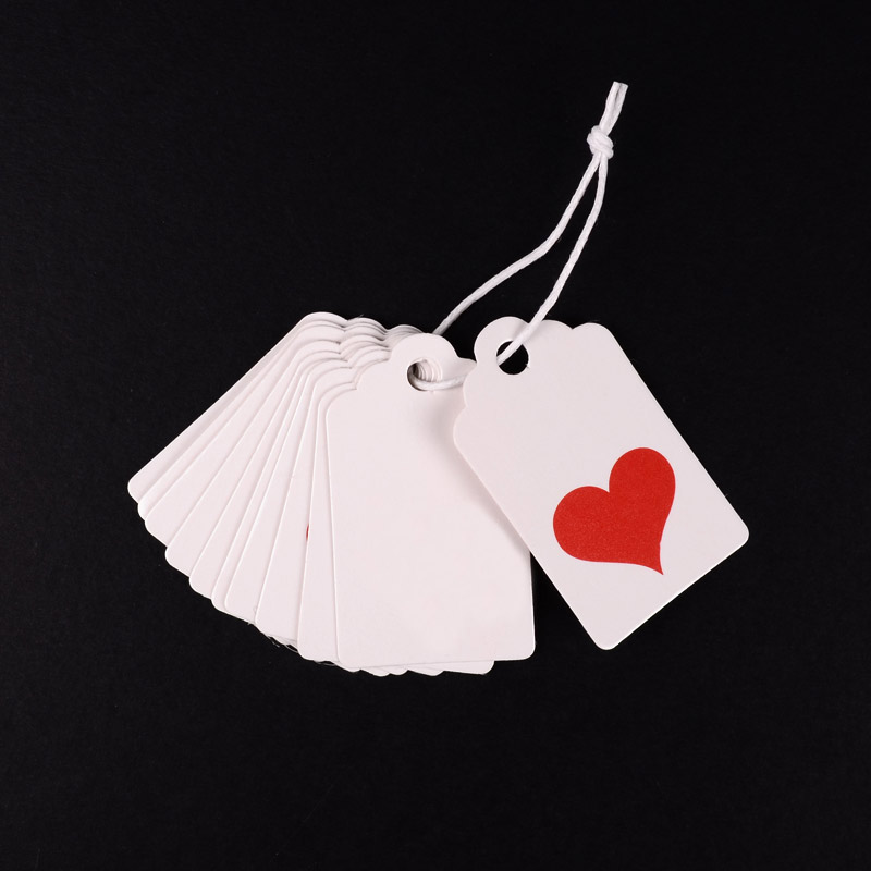 Бірки для подарунків з принтом, 50х30 мм, Білі (UPK-056269)