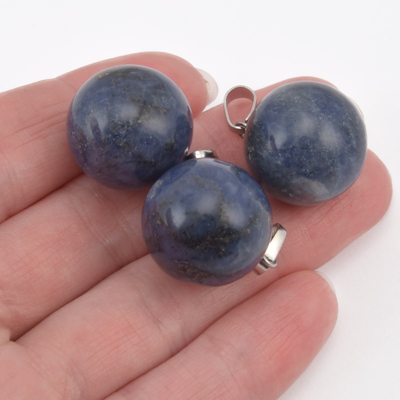 Підвіска Куля, Натур. камінь Содаліт, 18 мм (POD-058588)