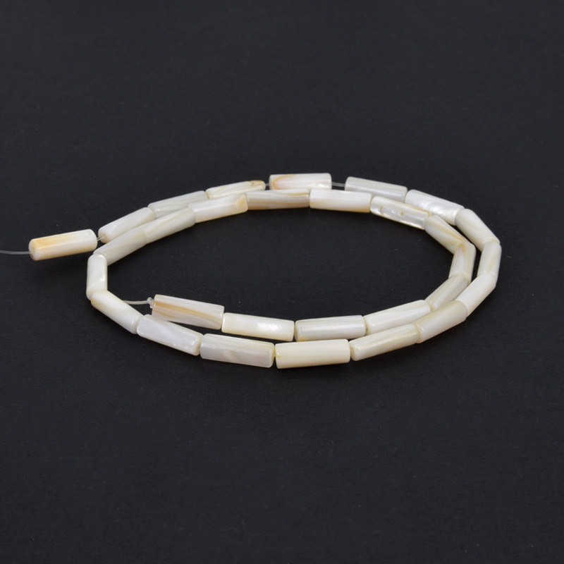 Бусины Перламутр кремовый, Натур. камень, 13х4 мм, Бочонок (BUS-058122)