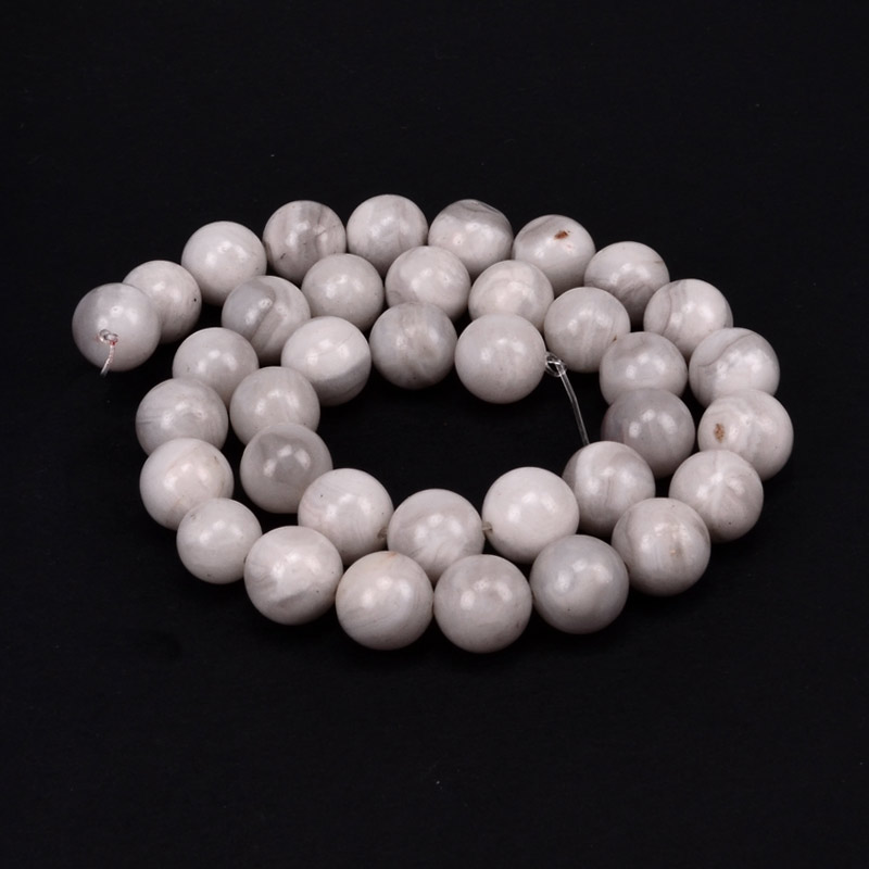 Намистини Агат мереживний (Crazy Agate), Натур. камінь, 10,5 мм, Круглі (BUS-051641)