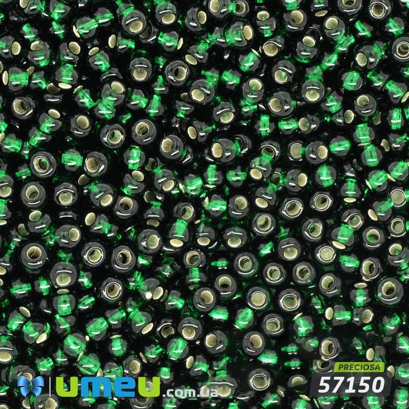 Бісер чеський №321 / 57150, Зелений темний, Блискучий, 10/0 (BIS-003787)