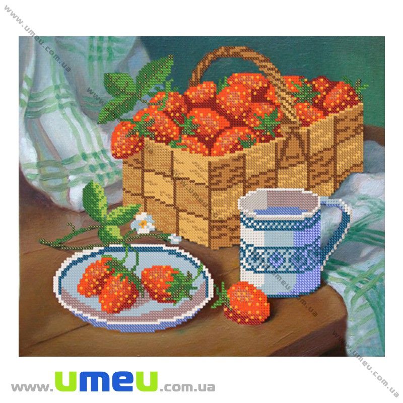 Схема для виш. бісером Марічка, Полуничне козуб, 30х26 см (UPK-027766)