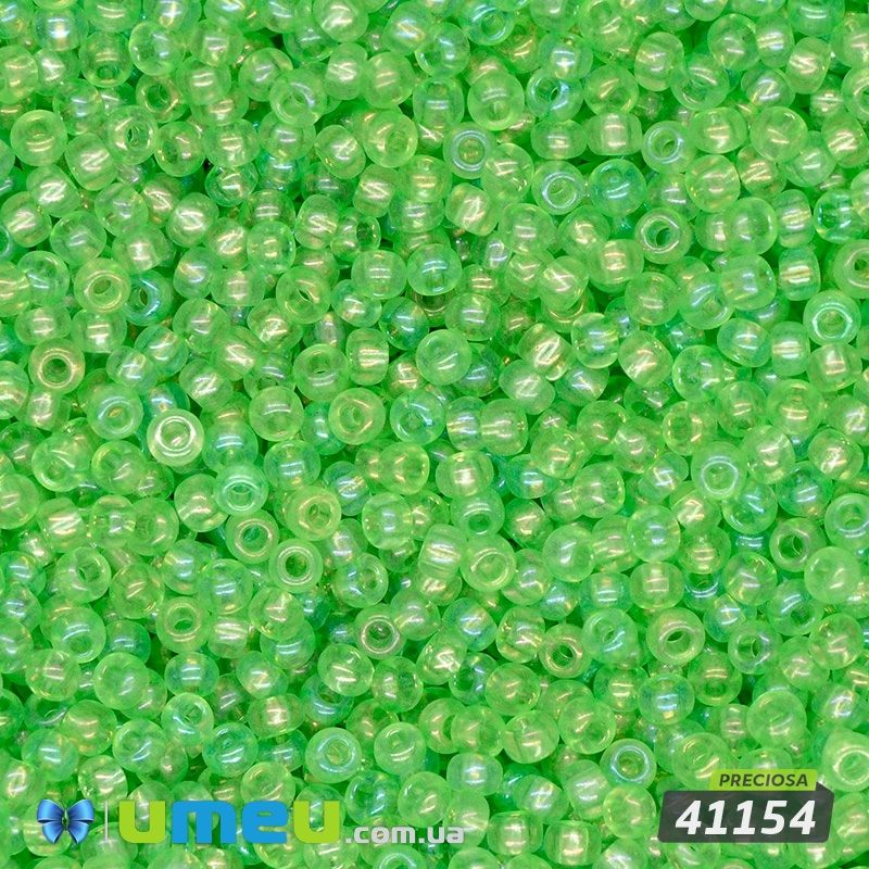 Бісер чеський №782/41154, Салатовий райдужний, 10/0 (BIS-043889)