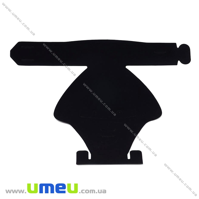 Підставка під кольє пластикова оксамитова Шия, 22х21 см, Чорна (UPK-035038)