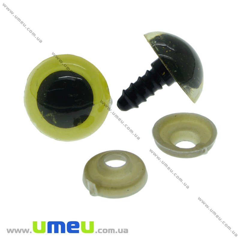 Очки з штифтом круглі (з заглушками), 16 мм, Жовті (DIF-030522)