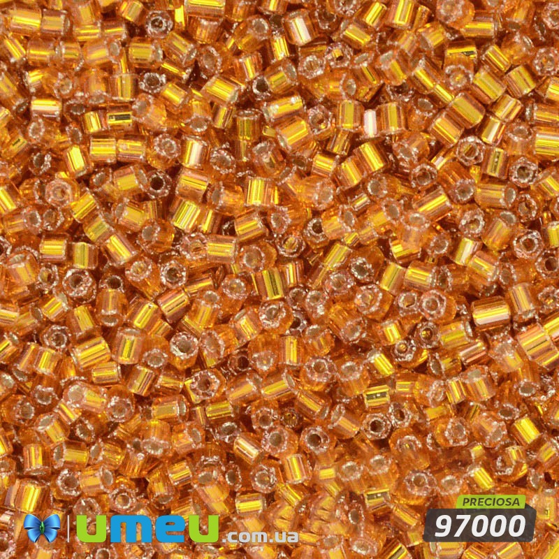 Бісер чеський Рубка 10/0, №97000, Помаранчевий блискучий (BIS-022173)