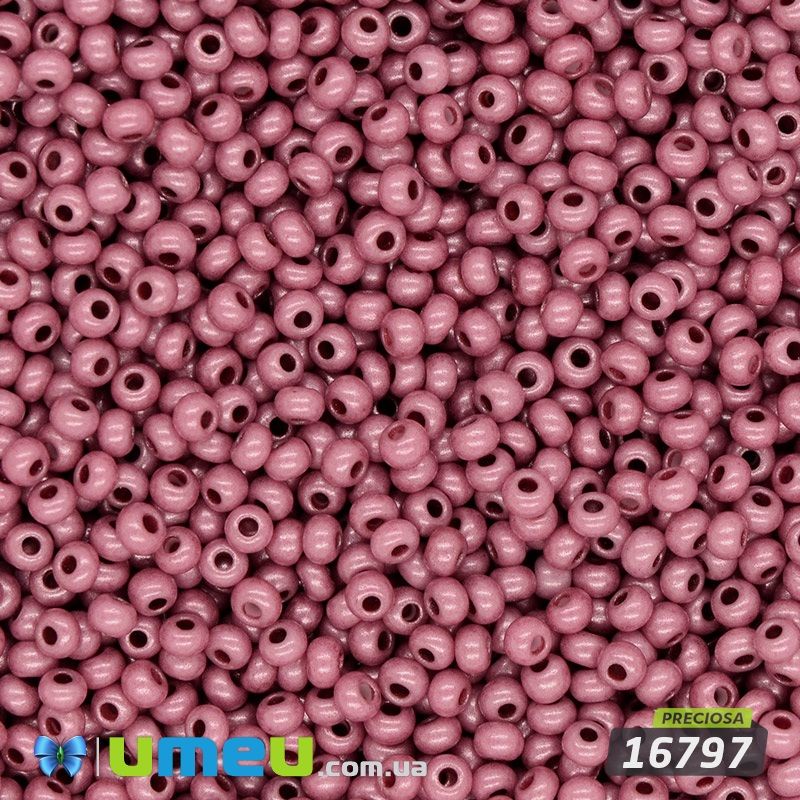Бісер чеський №822/16797, Малиновий темний, Перламутровий, 10/0 (BIS-043940)