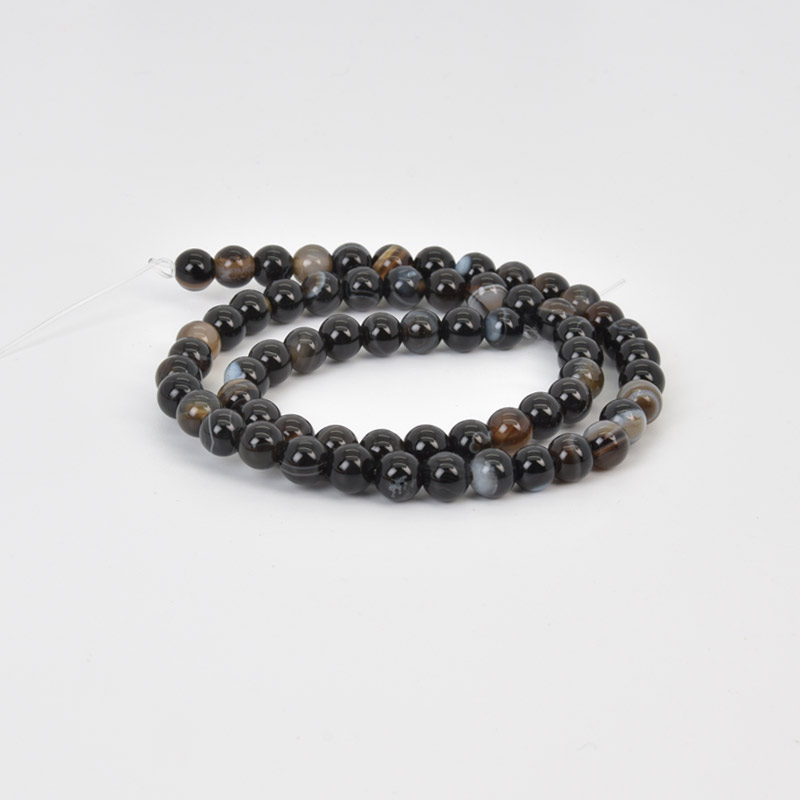 Бусины Агат коричневый, Натур. камень, 6 мм, Круглые (BUS-058090)