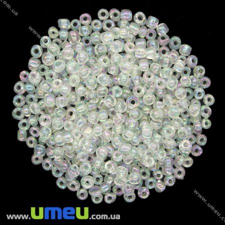 Бісер китайський великий, 6/0, Прозорий АВ, 4 мм (BIS-008640)