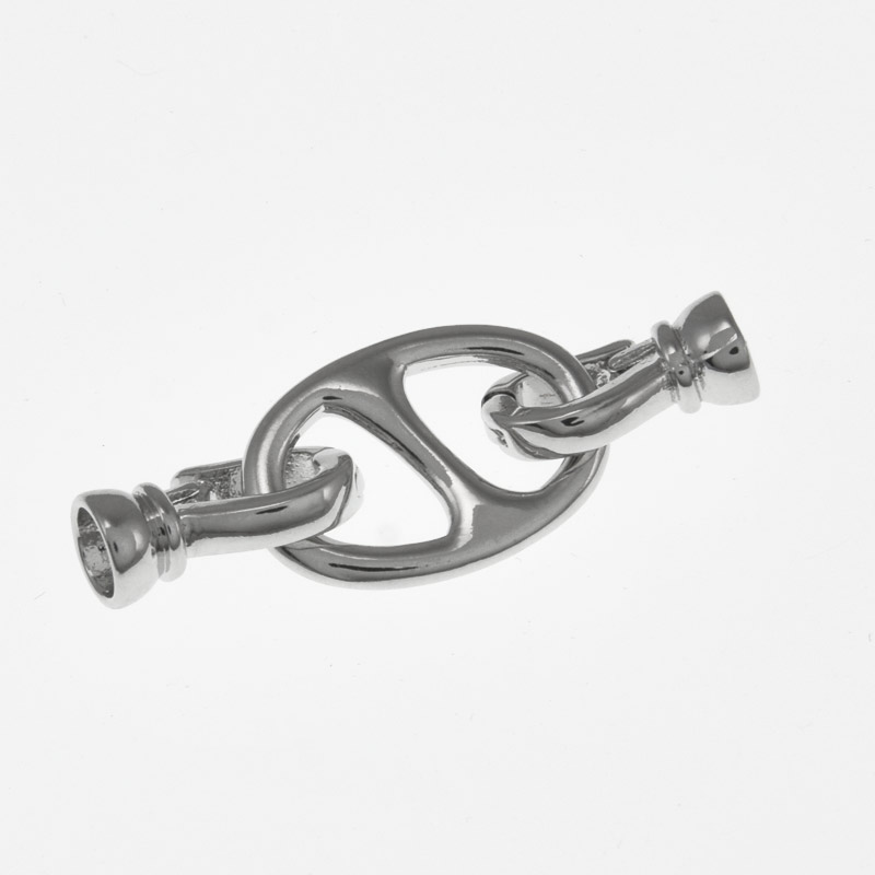 Застёжка, 33х11,5 мм, Латунь с покрытием Родий (ZAM-058475)