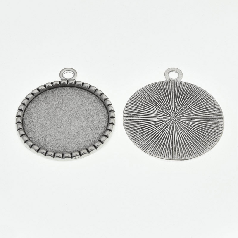 Основа кругла, 35х30 мм, 25 мм, Античне срібло (OSN-059459)