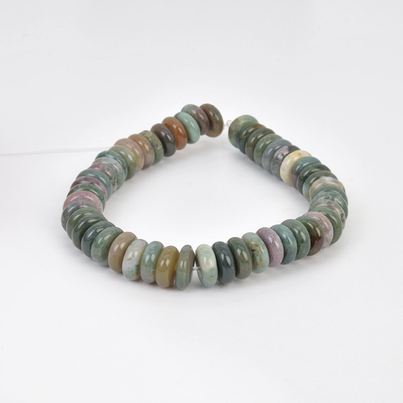 Бусины Агат индийский, Натур. камень, 10х4 мм, Рондели, 20 см (BUS-058166)