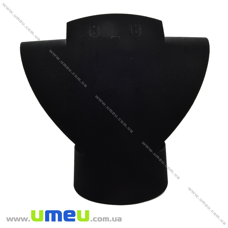 Підставка під кольє пластикова оксамитова Шия, 22х21 см, Чорна (UPK-035038)