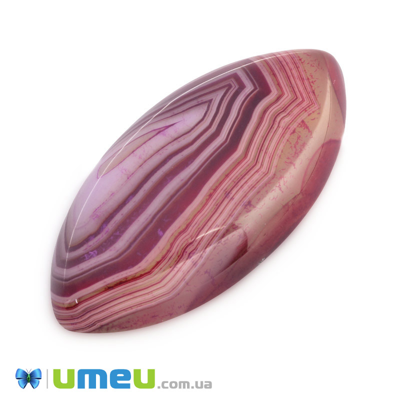 Кабошон нат. камінь Агат Бразильський золотисто-червоний, Човен, 39,3 х19,6 мм (KAB-042781)