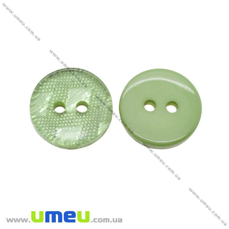 Пуговица пластиковая Круглая, 13 мм, Салатовая (PUG-016475)