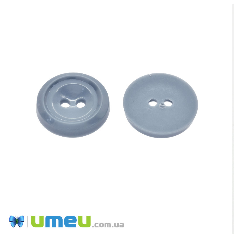 Пуговица пластиковая Круглая, 17,5 мм, Серая (PUG-047906)