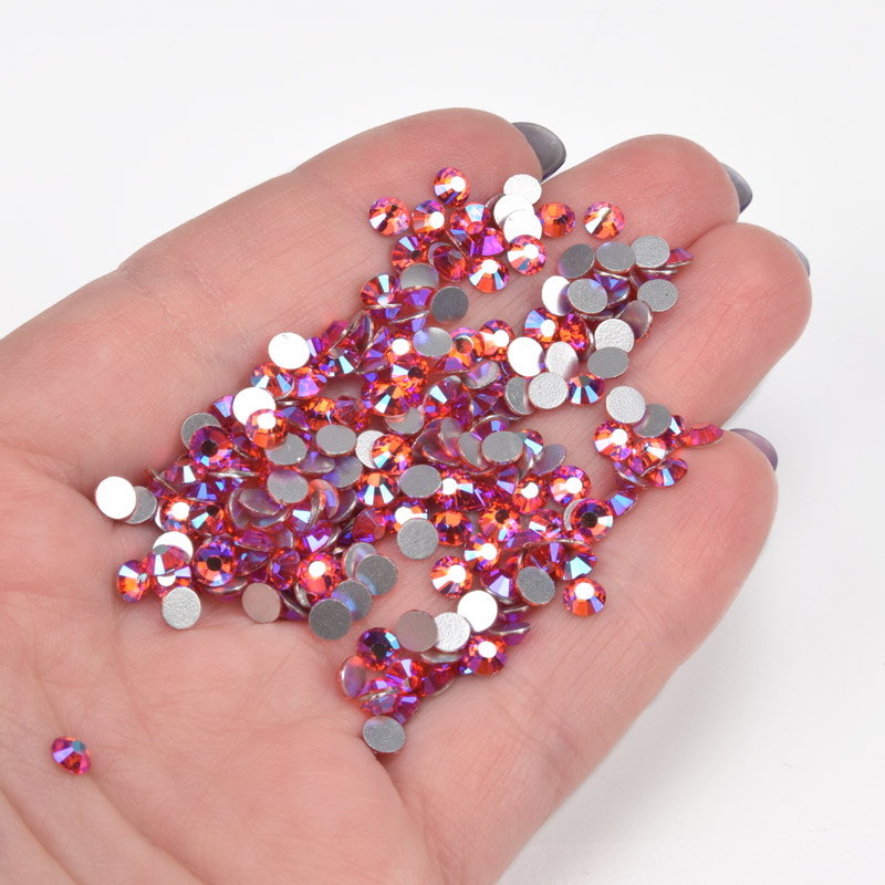 Стрази плоскі SS16 (3,8 мм), Малинові AB (STR-061351)