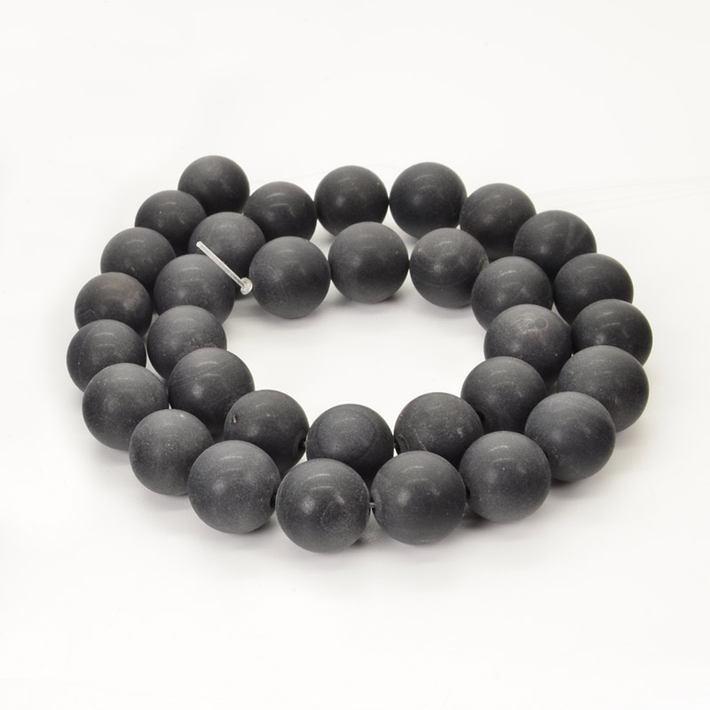 Бусины Агат черный матовый, Натур. камень, 12 мм, Круглые (BUS-051809)