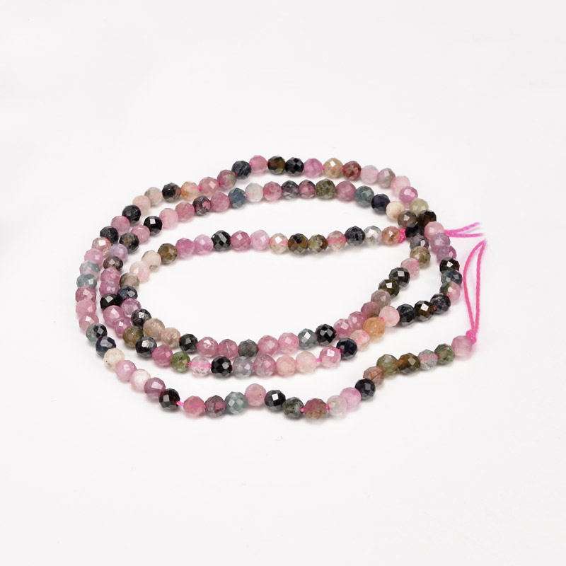 Намистини Турмалін, Натур. камінь, 3 мм, Круглі грановані (BUS-040884)