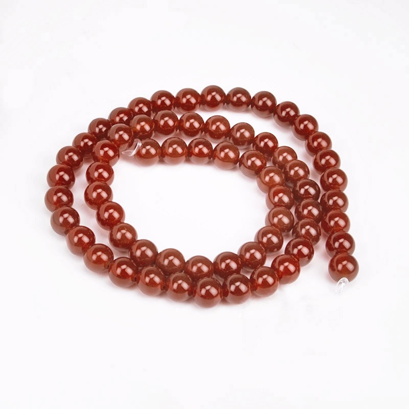 Намистини Агат червоний, Натур. камінь, 6 мм, Круглі (BUS-051721)